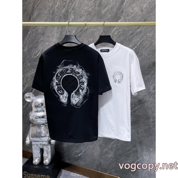 最新トレンドファッション新着 驚きの破格値新品 女らしい半袖TシャツCHROME HEARTSブランド コピー 激安