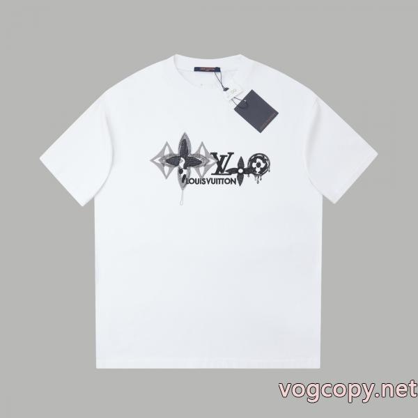偽物 ブランド新作で希少 清潔感のある肌見せ セレブ愛用　26新作LOUIS VUITTON半袖Tシャツ