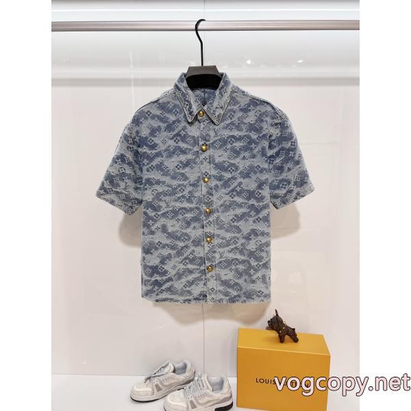 安心国内発送 着心地抜群 大人気 完売前にブランド 偽物 激安半袖シャツLOUIS VUITTON