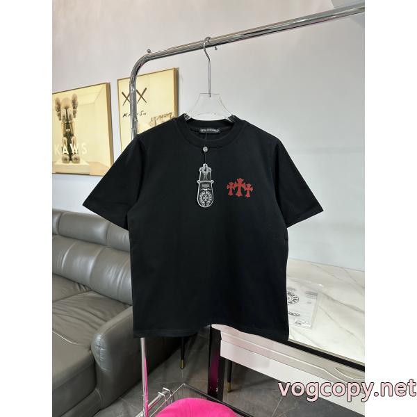 全体的に調和のある 雑誌掲載 多数愛用癒し系CHROME HEARTS半袖Tシャツブランド コピー 通販