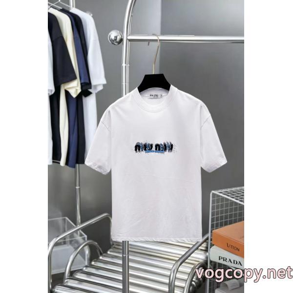 お洒落さん必見 高級素材 先行入荷MIUMIU激安 ブランド半袖Tシャツ