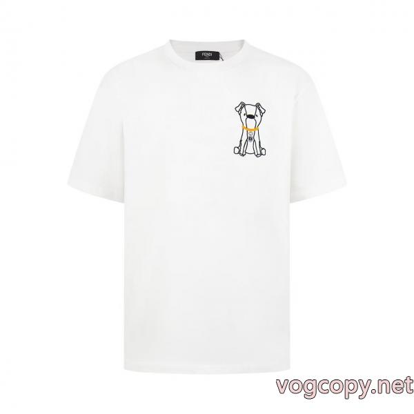 大変人気 ついに登場 ファッションスタッズ半袖Tシャツ偽物 通販FENDI