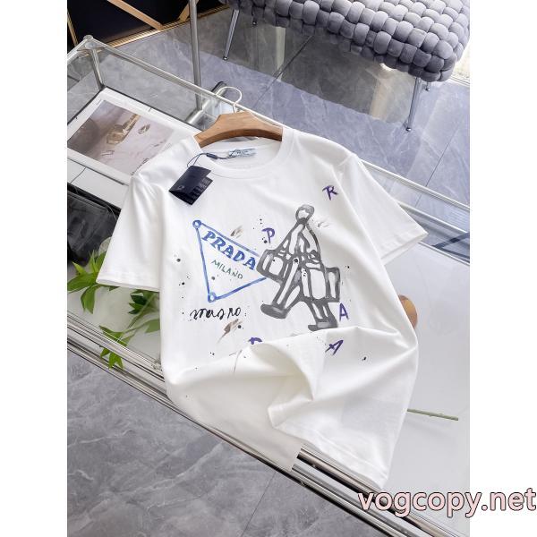 PRADA半袖Tシャツブランド 通販店ファッション通販 新価格で登場 爆発的人気オシャレ度がアップ