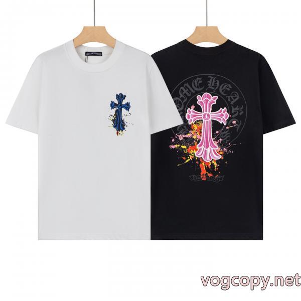 夏季限定販売 存在感のある 高評価アイテムCHROME HEARTSコピー ブランド 通販半袖Tシャツ