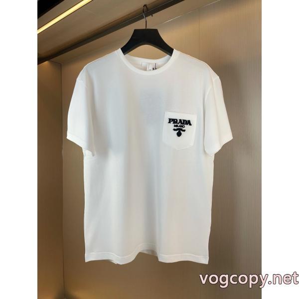 上品でファッション 注目新ブランド 品質保証得価半袖Tシャツ激安 通販 専門PRADA