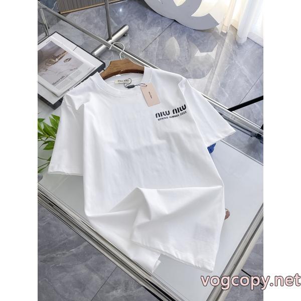 コピー 通販MIUMIU海外大人気 VIPセール激安 無造作半袖Tシャツ
