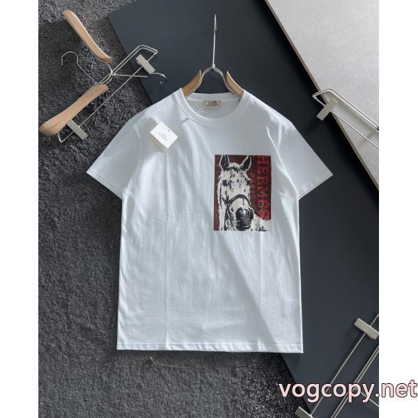 HERMESブランド 品 スーパー コピー热い季節トレンド上品 今年マスト 新作到着半袖Tシャツ