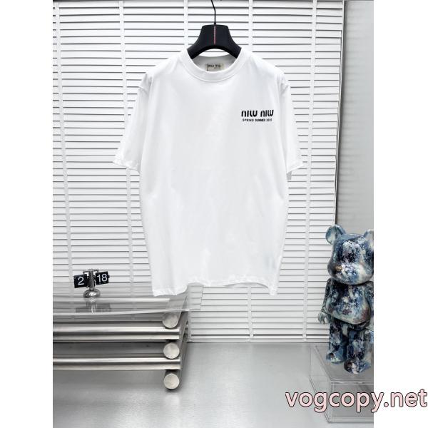 MIUMIU半袖Tシャツブランド アクセサリー 激安今だけSALE 最安値新作 欧米韓流/雑誌 