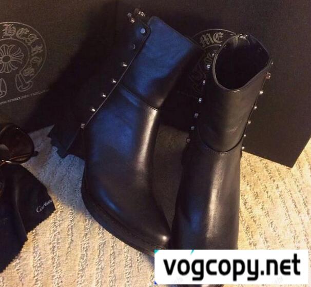 大人カジュアル CHROME HEARTS クロムハーツ 洗練された太ヒール ブーツ レディース.