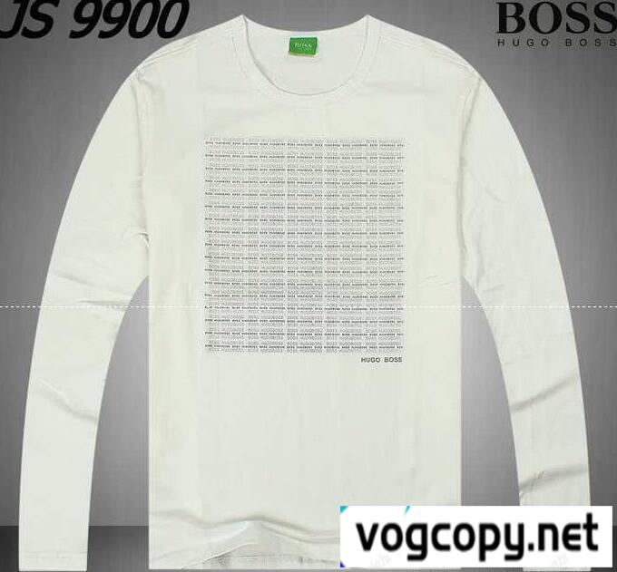 上品な印象にヒューゴボスコピー　快適な長袖Tシャツ ホワイト.　