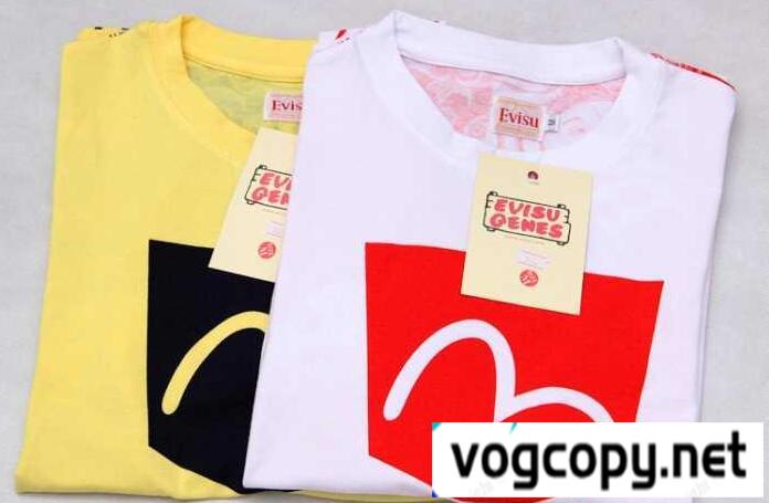 快適な着心地を保つEVISU エヴィス　伸縮性のある半袖 Tシャツ 2色可選.
