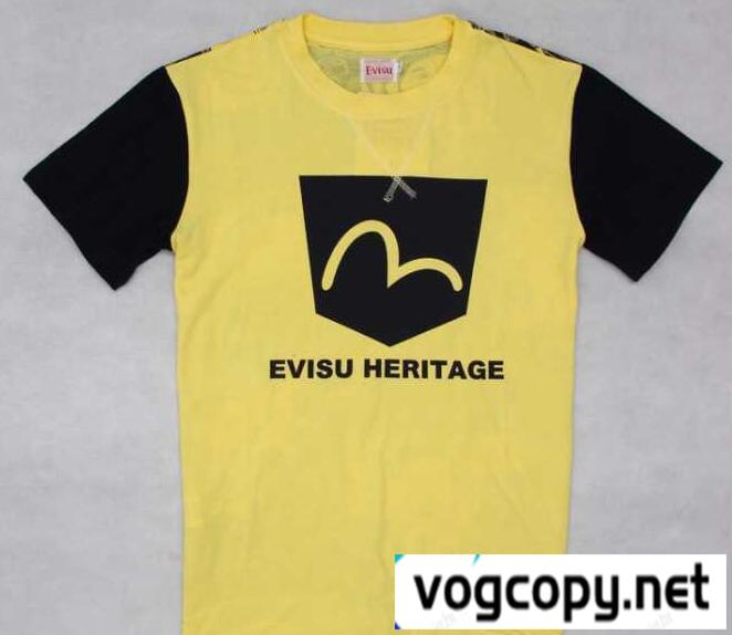 快適な着心地を保つEVISU エヴィス　伸縮性のある半袖 Tシャツ 2色可選.