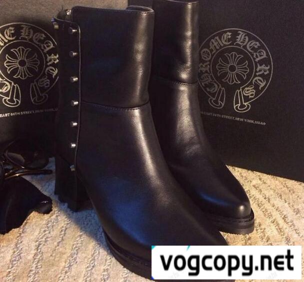 大人カジュアル CHROME HEARTS クロムハーツ 洗練された太ヒール ブーツ レディース.