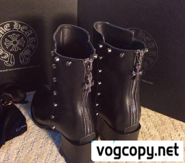 大人カジュアル CHROME HEARTS クロムハーツ 洗練された太ヒール ブーツ レディース.