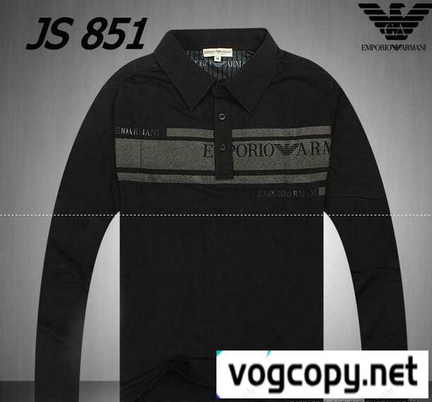 軽い素材感 ARMANI アルマーニコピー激安 相性が良い長袖ポロシャツ.