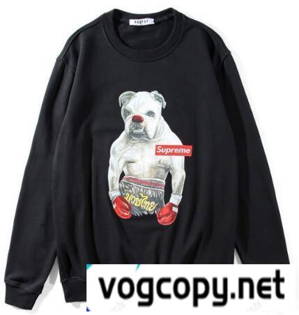 カジュアルなシュプリームパーカーコピーSUPREME スウェットトレーナープリントプルオーバーブラック