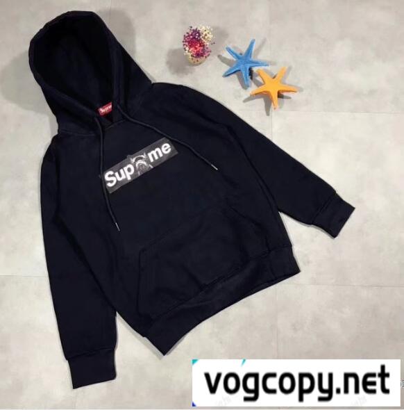 シンプルなシュプリームパーカーコピーSUPREME プルオーバースウェットパーカーブラック