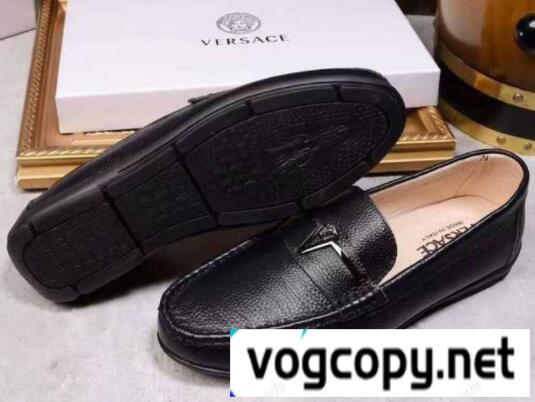 快適 ヴェルサーチ靴メンズロファー VERSACE フラットシューズ レザー モカシン 靴２色可選