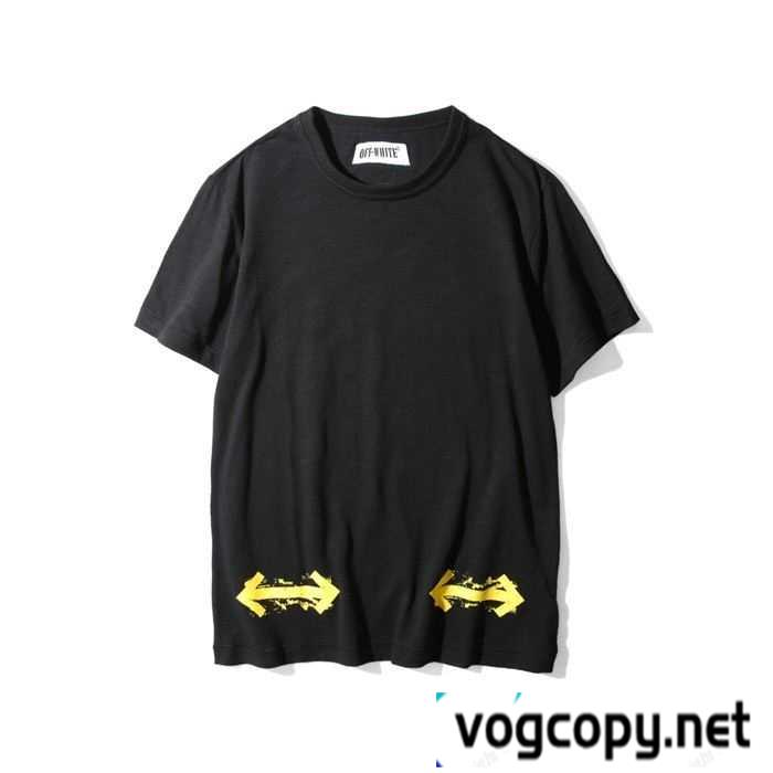 2018春夏新品OFF-WHITEオフホワイトＴシャツ通販男女兼用半袖クルーネックトップスブラック、ホワイト2色