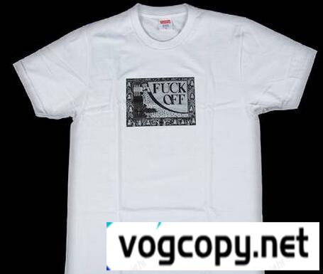  値下げるアイテム　シュプリーム ファックオフ　快適にＴシャツ　ホワイト.