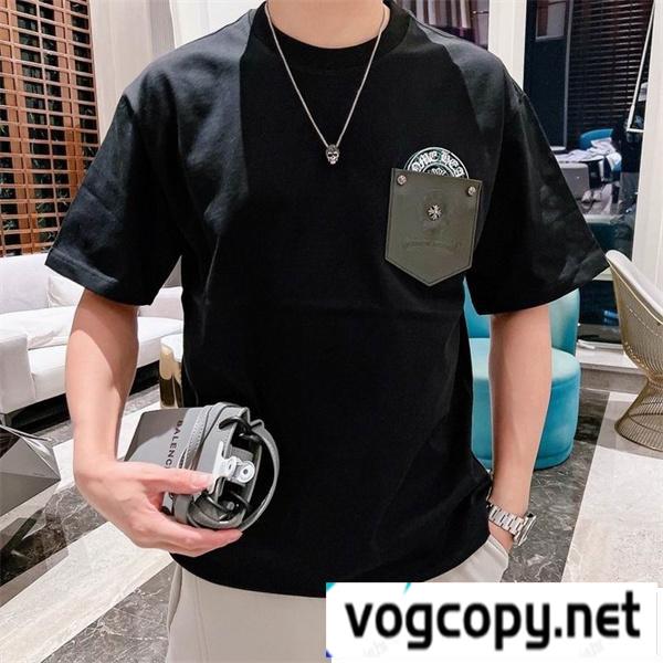 ☆ CHROME HEARTS クロムハーツ USA製 Vネック Tシャツ M グレー 