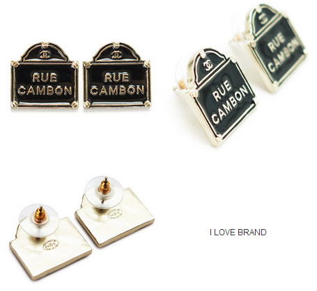 限定特価＆CH CHピアス アクセサリー  RUE CAMBON ブラック　ゴールド