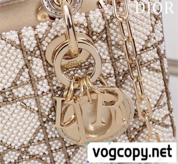 DIOR スーパーコピー ハンドバッグ パール装飾 カナージュ模様 