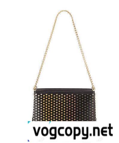 軽くて丈夫なルブタン　Christian Louboutin Shoulder Bag Black 爽やかな印象のチェーンバッグ.