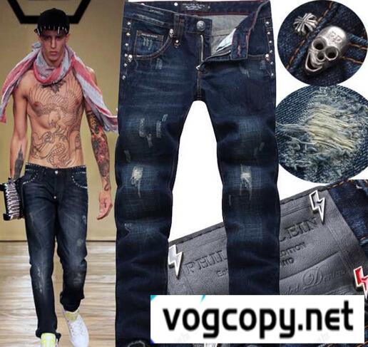 2015 個性派 PHILIPP PLEIN フィリッププレイン ジーンズ ダメージ加工