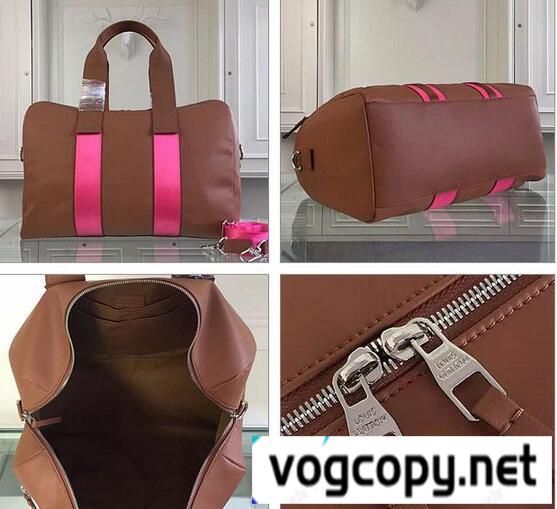美品　ルイヴィトン　スタート　カーフスキン　万能に合うおすすめの逸品　ハンドバッグ　2WAYボストンバッグ　ブラウンｘピンク.