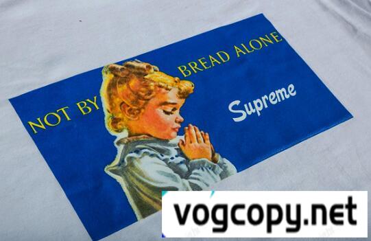 着心地と抜群のシュプリーム  Bread Alone Tee ブレッドアロン　シンプルなデザインTシャツ.