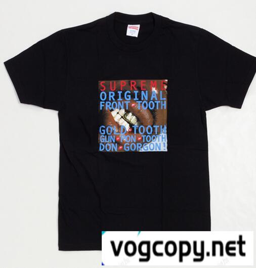 魅力的に　Supreme シュプリーム  Tee ゴールドトゥース　絶大なる人気のＴシャツ ブラック.