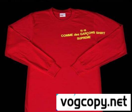 着回し力抜群のシュプリーム &times;コムデギャルソン　格安　ロンＴシャツ　レッド.