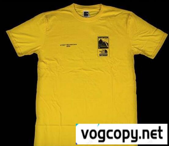 完売品　シュプリーム ノースフェイススティープテック 通気性の良いTシャツ　イエロー.