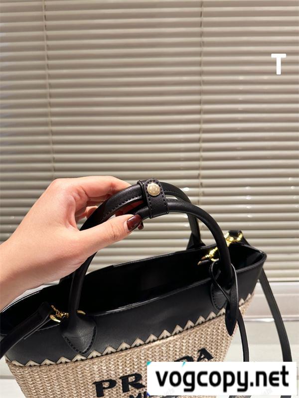 PRADA スーパーコピー トートバッグ ラフィア編み スモール ナチュラル