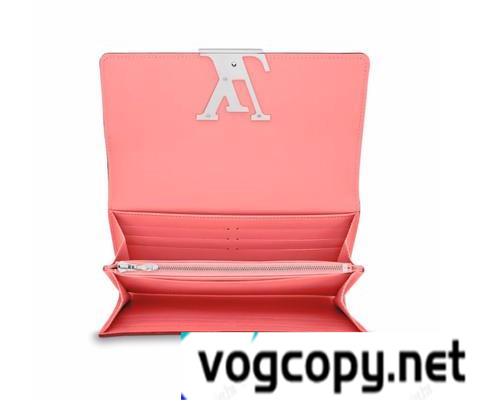 今季注目のルイヴィトン  LOUIS VUITTON  折り長財布 「ポルトフォイユ・ルイーズ」 ポピーペタル パテントカーフレザー