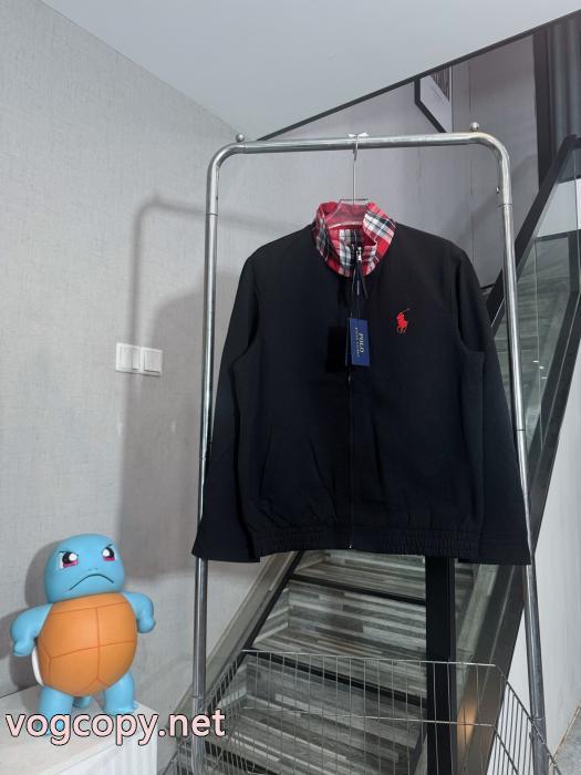 Ralph Lauren-ラフローレンオールドマネー風赤チェックチェックのジッパーコート_0_4