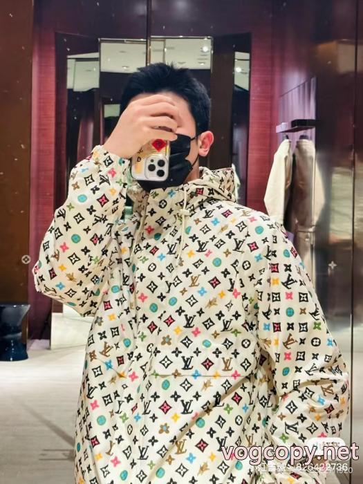 LOUIS VUITTON-lv連名老花彩色連帽突撃コート_0_3