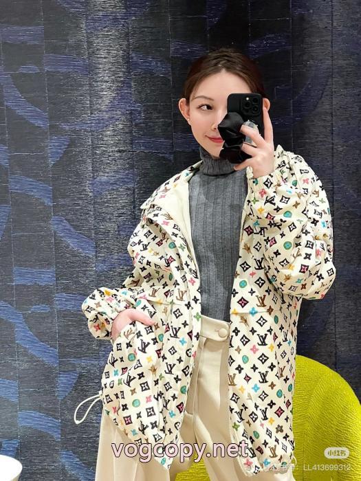 LOUIS VUITTON-lv連名老花彩色連帽突撃コート_0_4