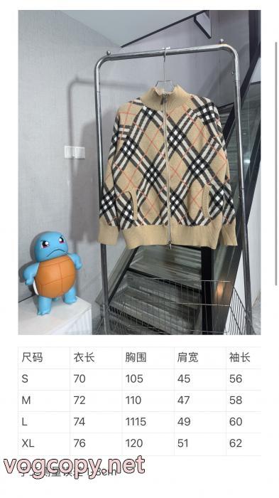 BURBERRY-バーバリー定番チェックストライプウールカーディガンコート_0_3