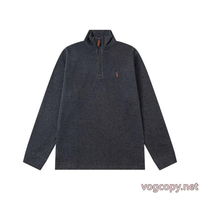 Ralph Laurenラフローレン新作胸元ロゴ刺繍ロゴハーフジップパーカートップス_0_0