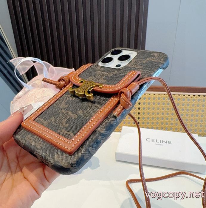 celineカードケース携帯ケース3ケース斜め掛け可能首掛け可能_0_1