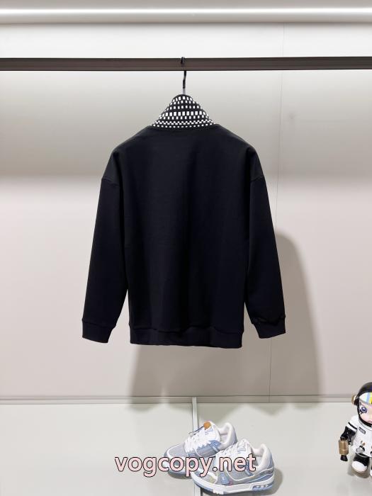 LOUISVUITTONチェッカースタンドカラーパッチワーク眩しいアルファベット刺繍コート_0_2