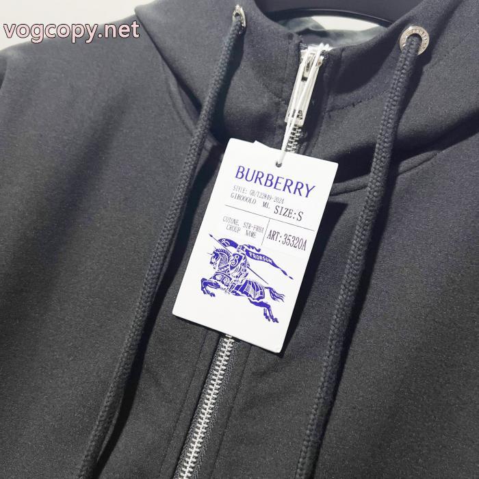 BURBERRYクラシックシンプルチェック柄戦馬ステッカーキャップコート_0_1