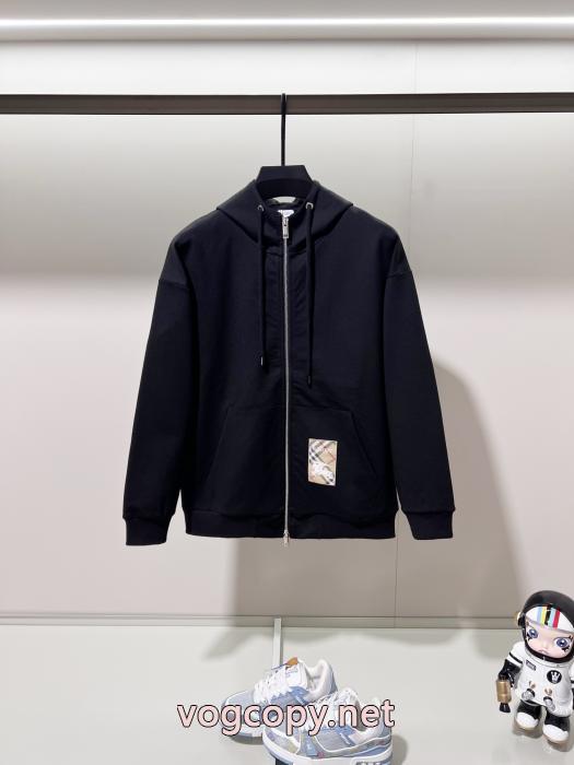 BURBERRYクラシックシンプルチェック柄戦馬ステッカーキャップコート_0_3