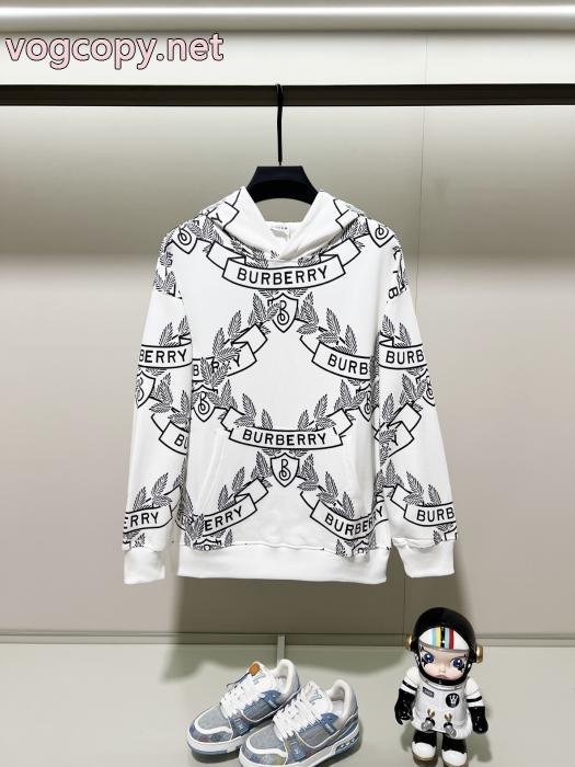 BURBERRYの定番ブランド麦の穂のアルファベットLOGOがプリントキャップにまみれているパーカー_0_3