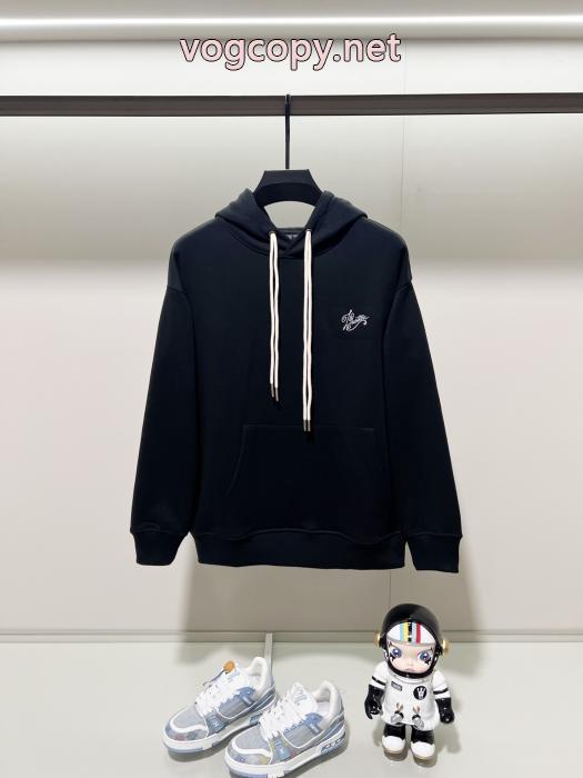 LOUISVUITTON前後刺繍アルファベットLOGOロゴ着用紐キャップパーカー_0_2