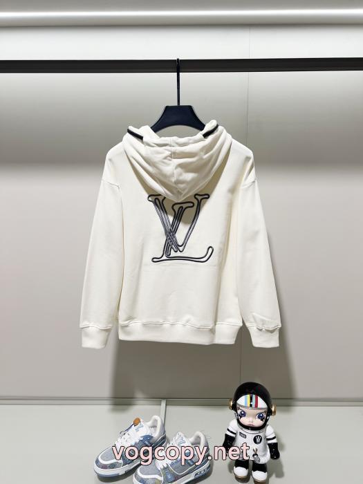 LOUISVUITTON前後刺繍アルファベットLOGOロゴ着用紐キャップパーカー_0_3