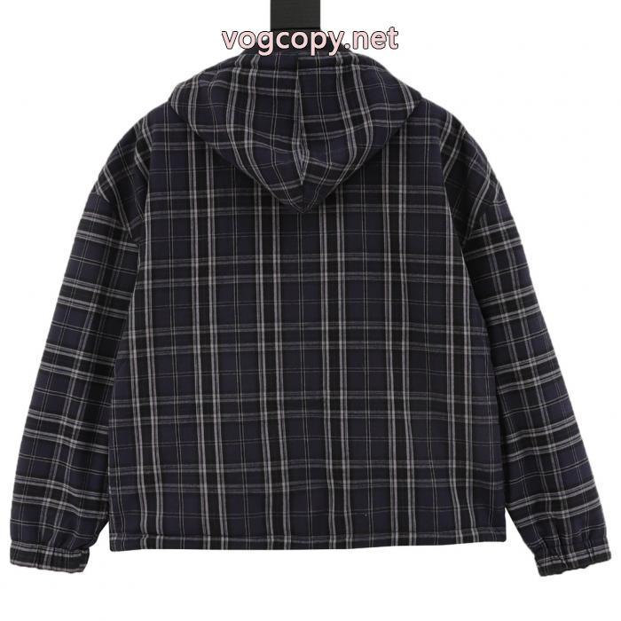Balenciagaチェックシールアルファベットジッパーコート_0_0