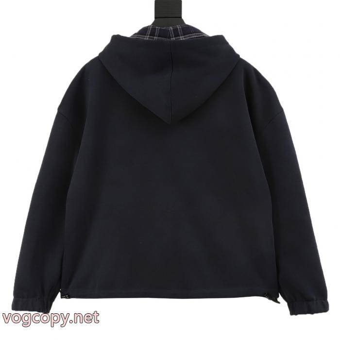 Balenciagaチェックシールアルファベットジッパーコート_0_2